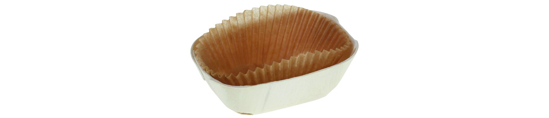 Moule à pâtisserie bois 80ml 89x59x30mm, avec papier patisserie