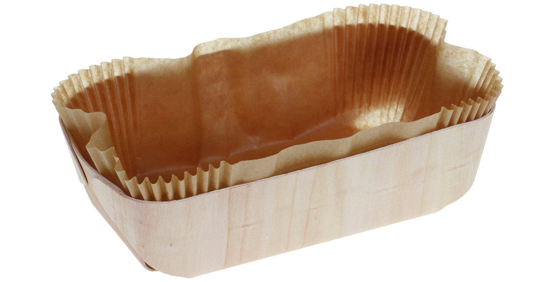 Moule à pâtisserie bois 1000ml 116x220x65mm,avec papier patisserie