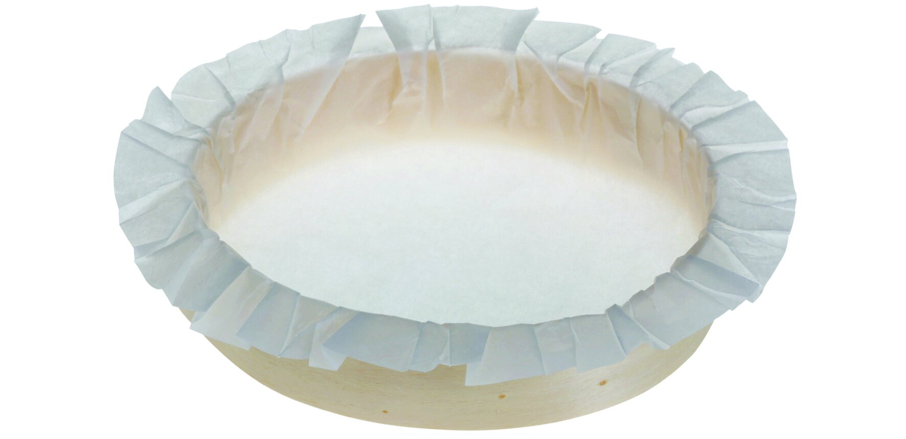 Moule à pâtisserie bois 600ml collé Ø160x35mm, avec papier patisserie
