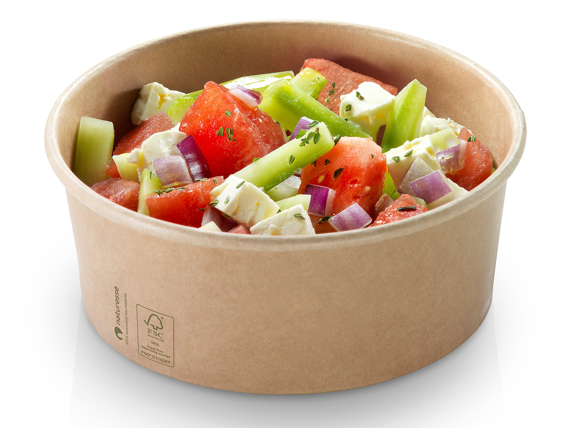 Bol à salade Kraft/PLA, 690ml Ø150x60mm