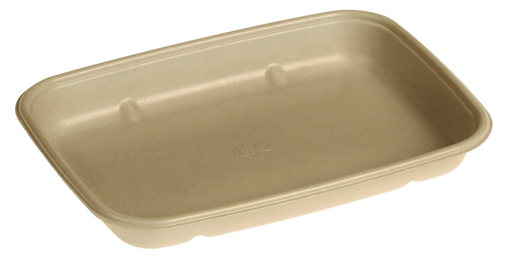 Barquette canne à sucre/PBAT, 600ml nature,230x165x30mm