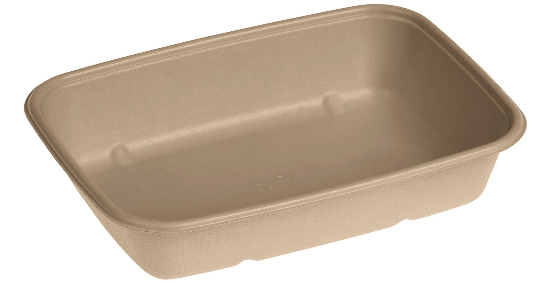 Barquette canne à sucre/PBAT, 950ml nature,230x165x47mm