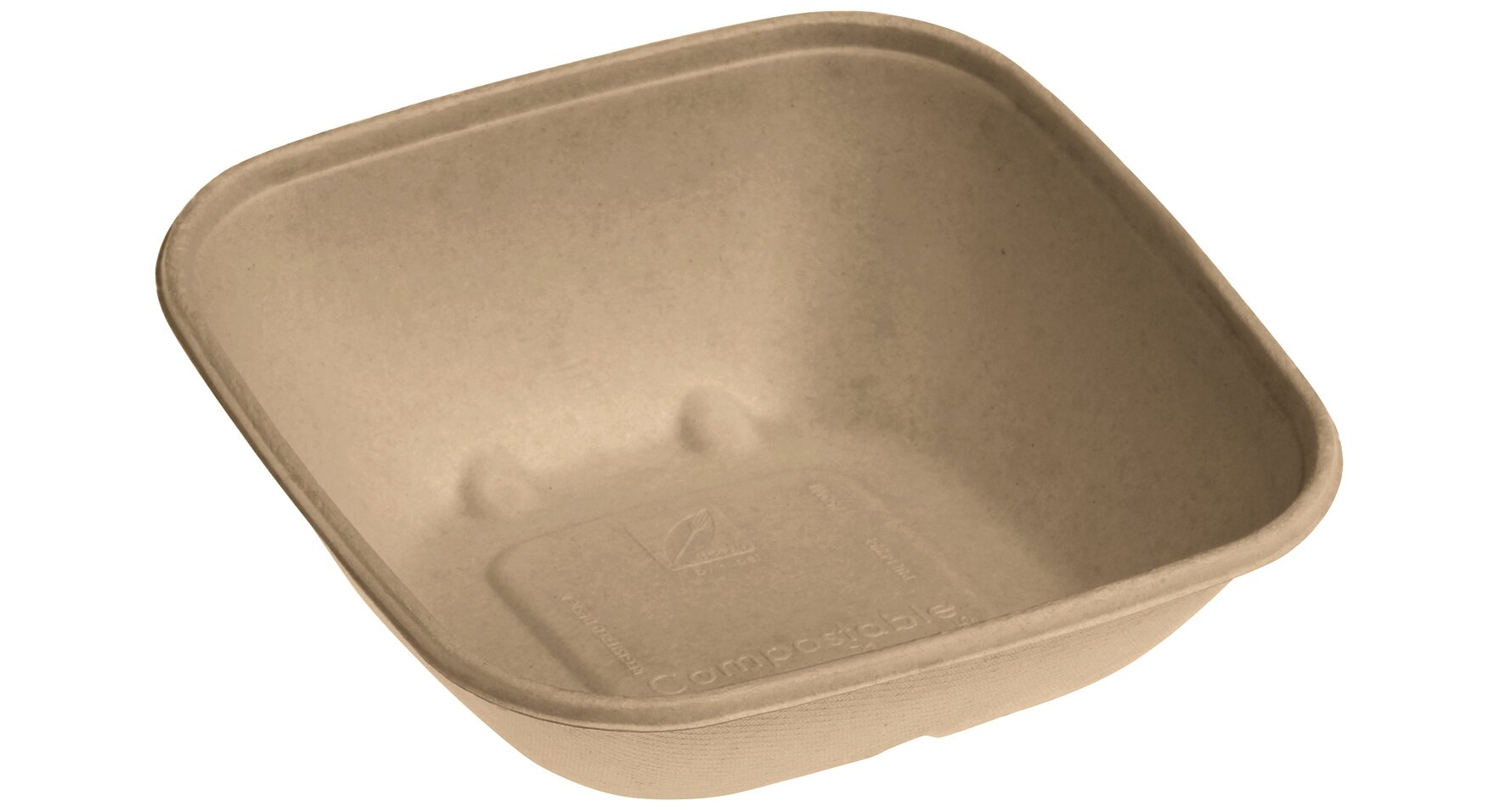 Barquette canne à sucre, 750ml nature, 186x184x72mm