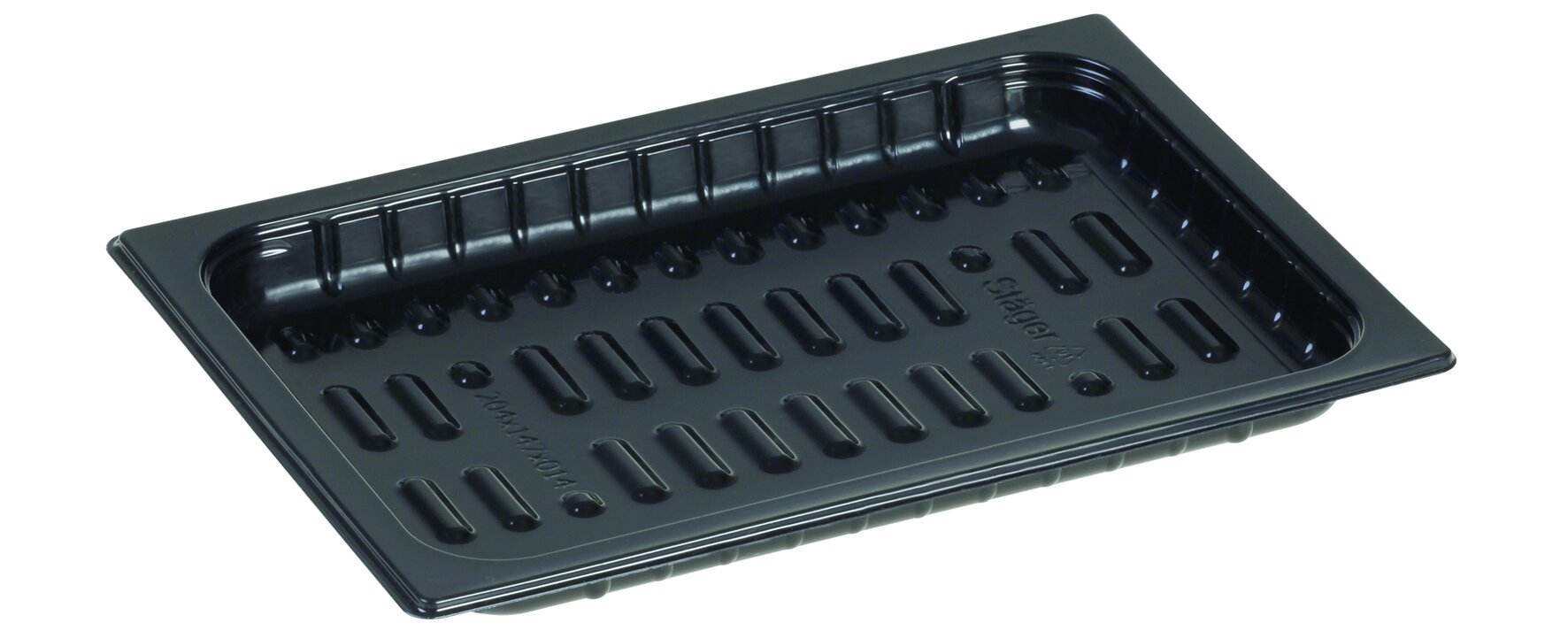 Stäger barquette rPET 300ml noir 147x204x14mm