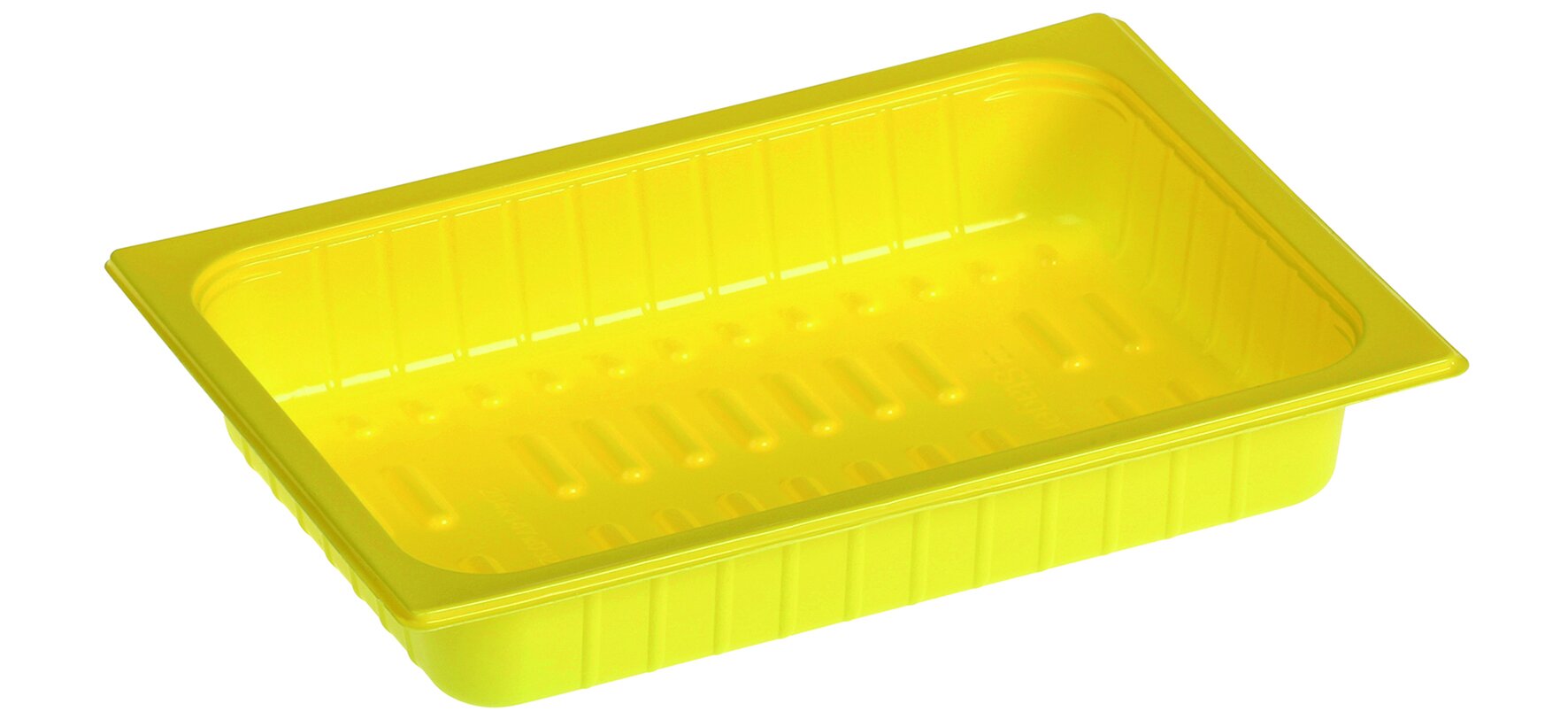 Barquette Stäger rPET 700ml jaune 147x204x32mm