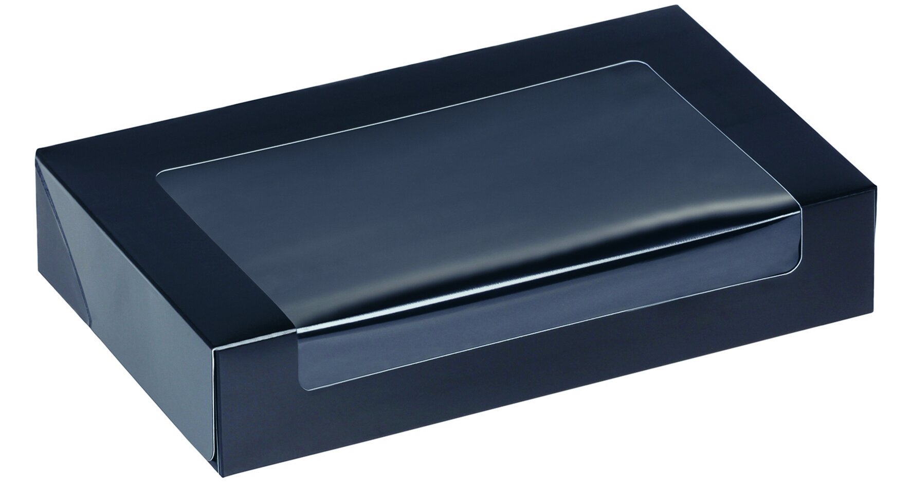 Sushi Box carton/PE noir avec fenêtre, 205x120x40mm