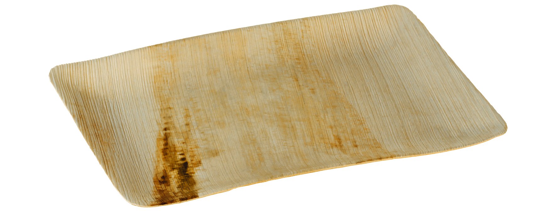 Assiette feuille de palmier 240x160x15mm, sans rebord