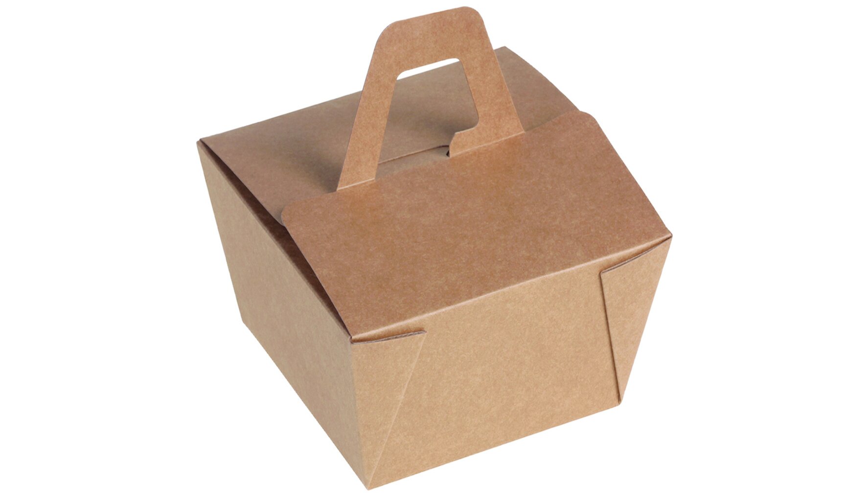 Take away box a. poignée, Kraft/PLA 110/90x110/90x65mm, naturesse