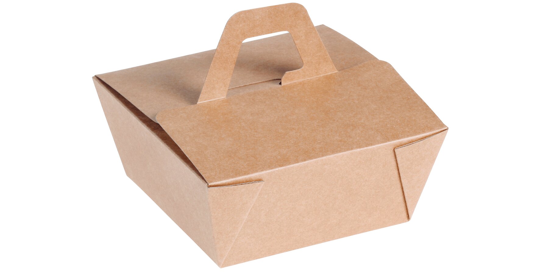 Take away box a. poignée, Kraft/PLA 150/120x150/120x65mm, naturesse