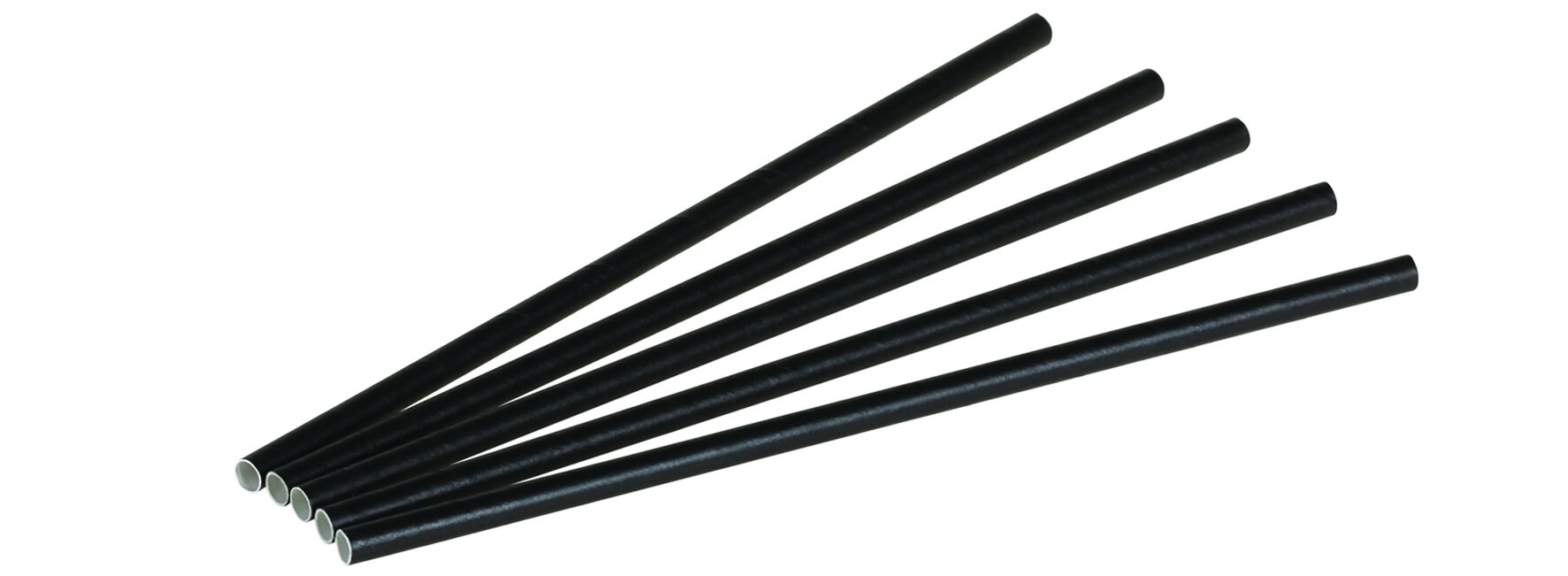 Pailles 6x200mm en papier noir