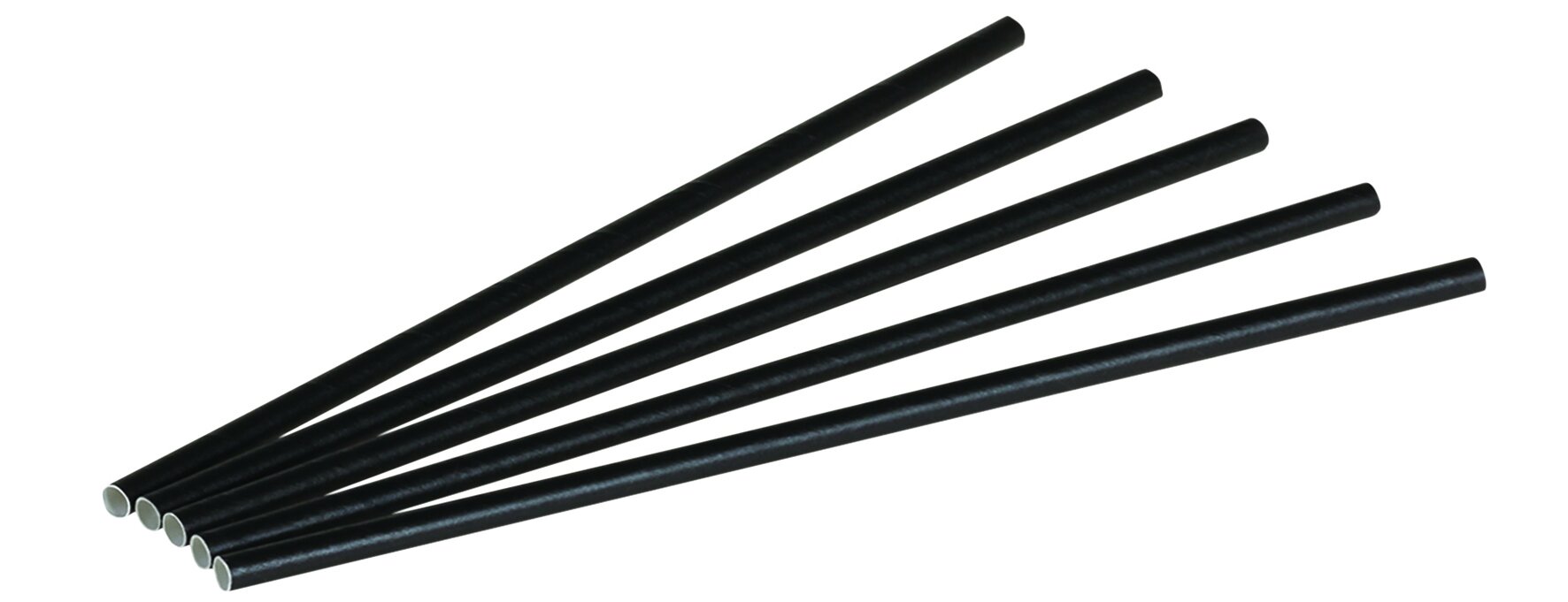 Paille en papier, 6x230mm noir, naturesse