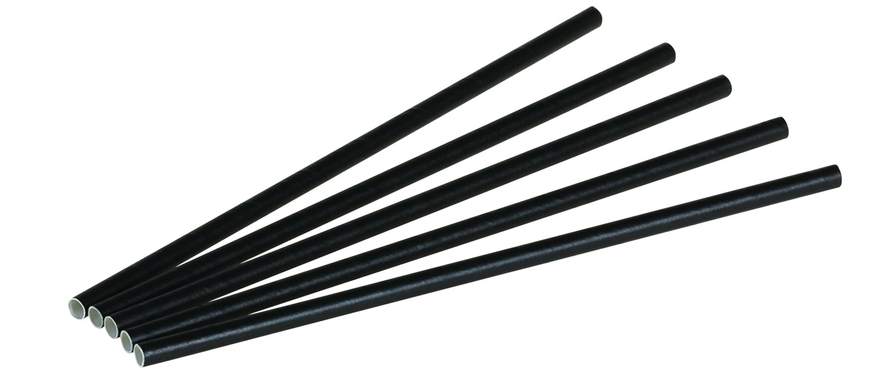 Paille en papier, 8x230mm noir, naturesse