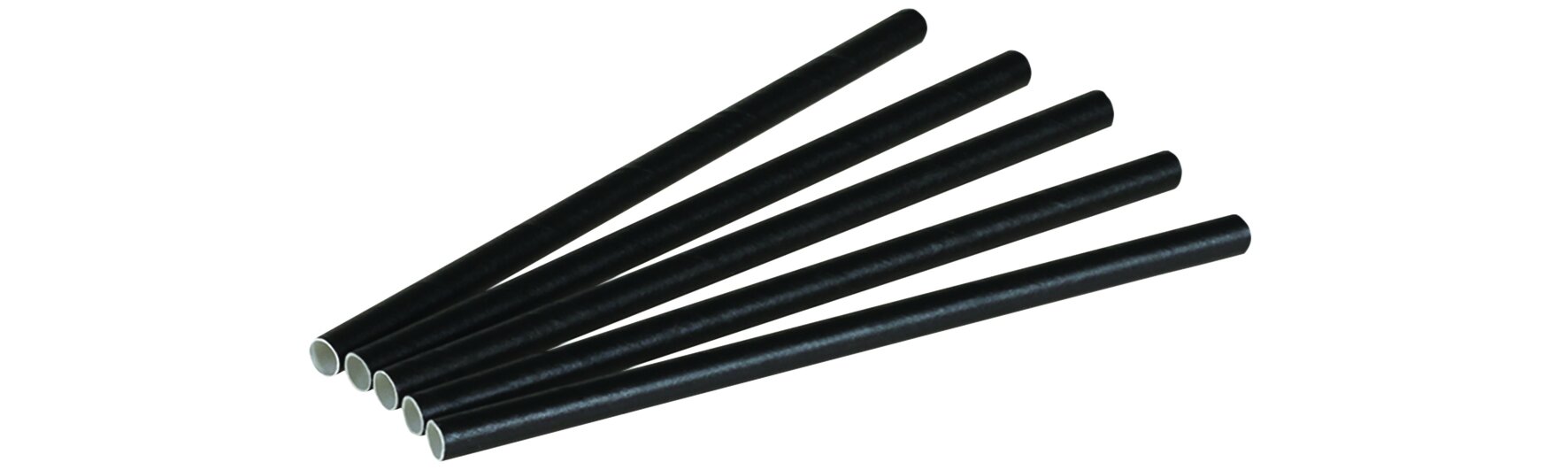 Paille en papier, 8x150mm noir, naturesse