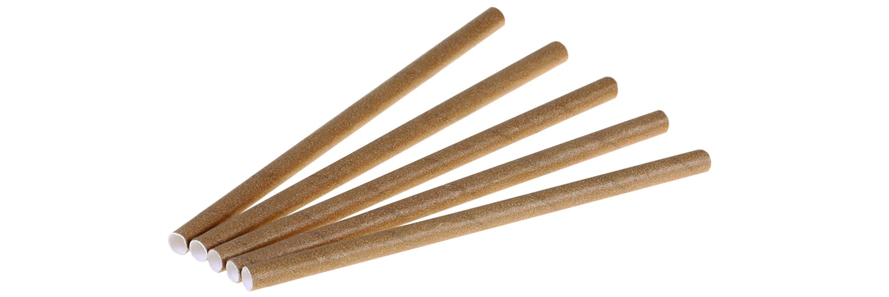 Paille en papier, 8x150mm brun, naturesse