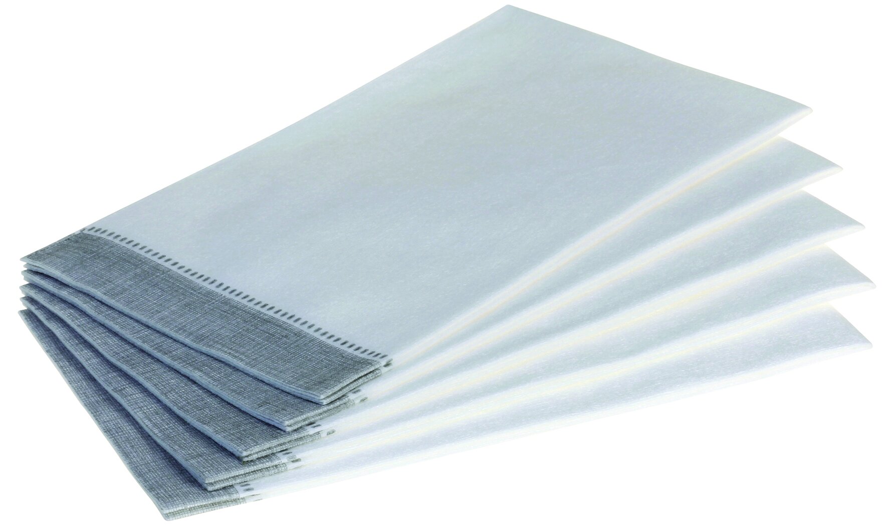 LINCOVER 33 x 40 cm, 1/6 pli Lunch white/silver grey