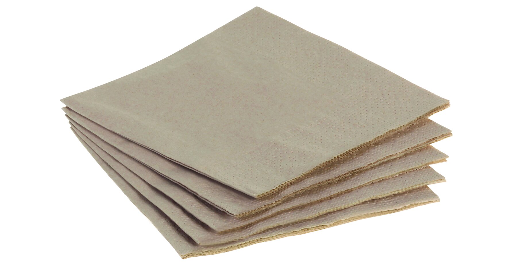 Serviettes recyclées brunes 24x24ccm, 1/4 pli, 2 couches