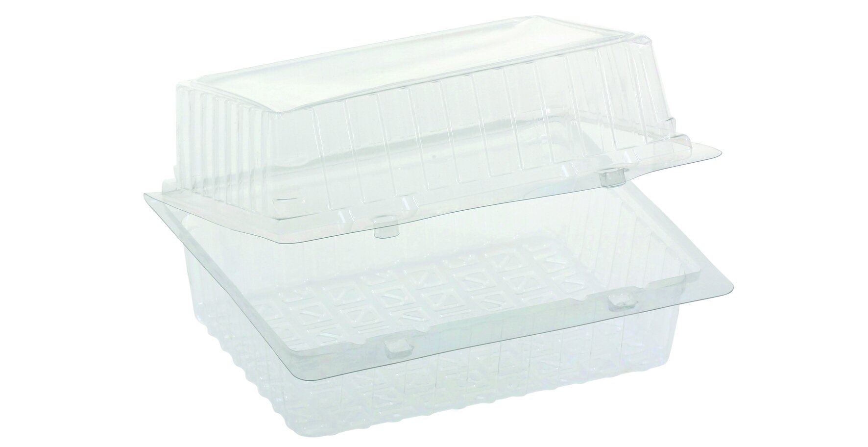Boite rPET clair avec couvercle 142x103x80 mm