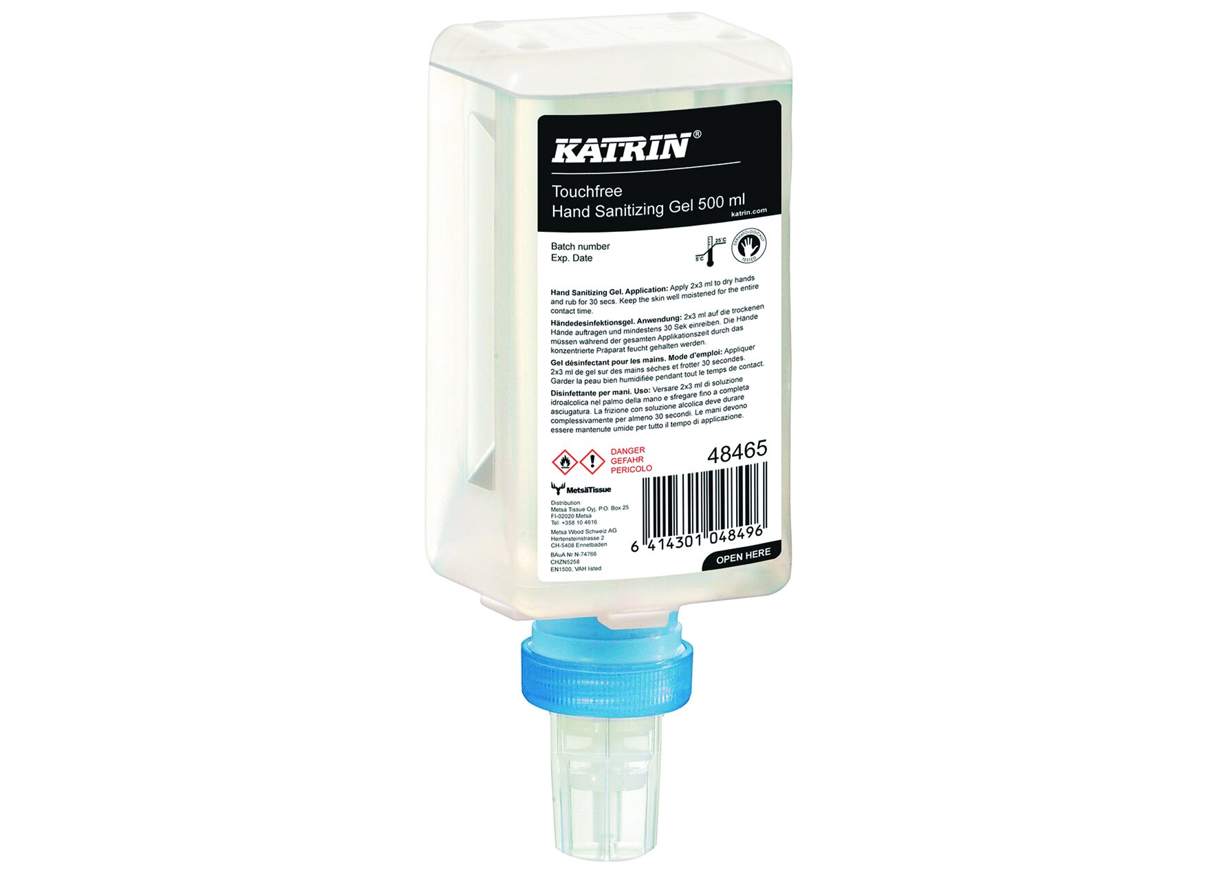 Gel désinfectant Katrin Touchfree, 12x500ml