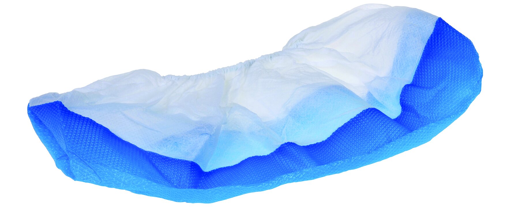 Couvre-chaussure PE/PP,indéchirable imperméable, 400mm, blanc/bleu