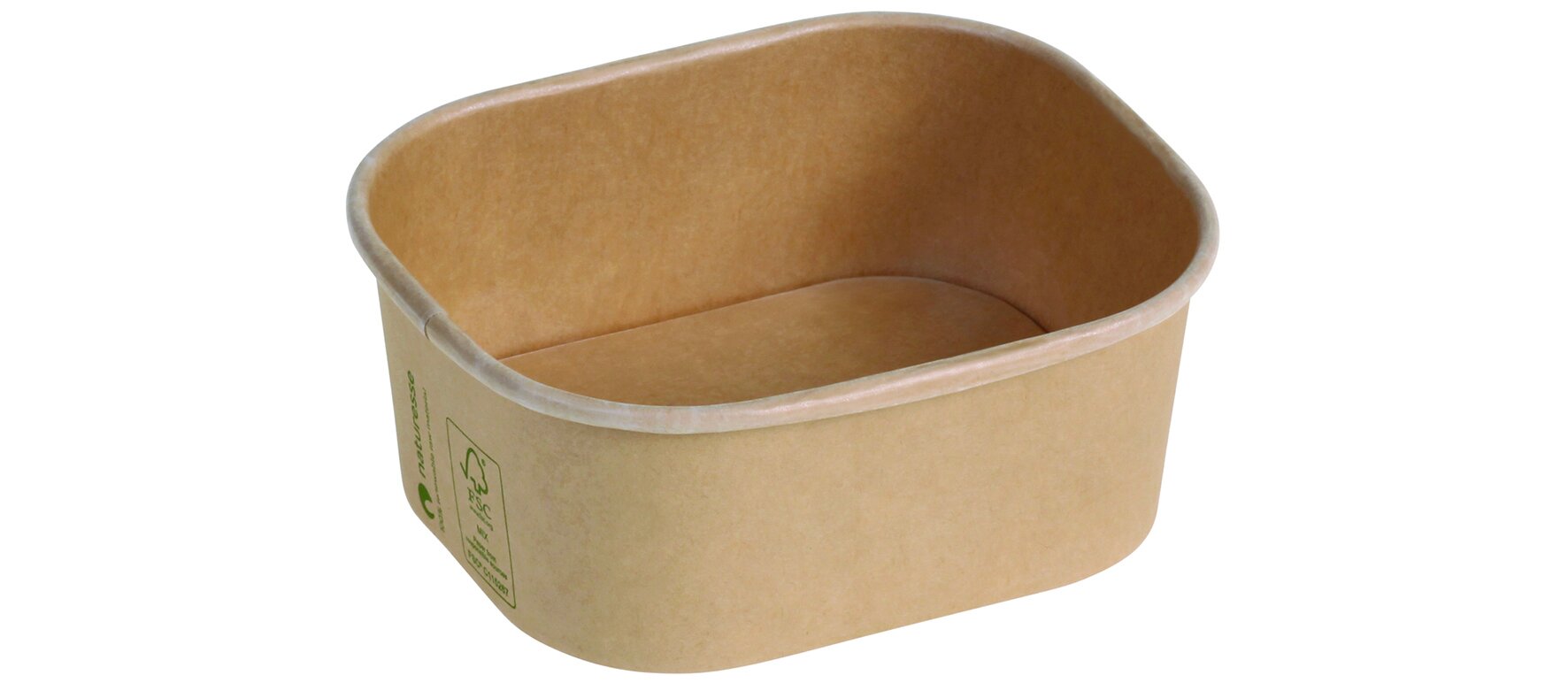 Barquette Kraft/PLA, 375ml 125x105x50mm