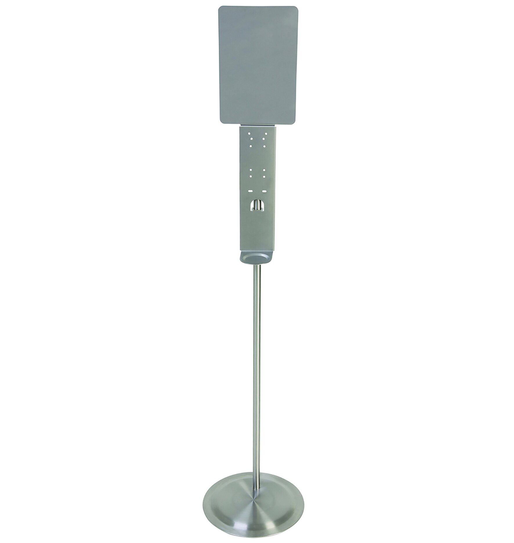 Support hygiénique en acier chrome hauteur 162cm, pied rond