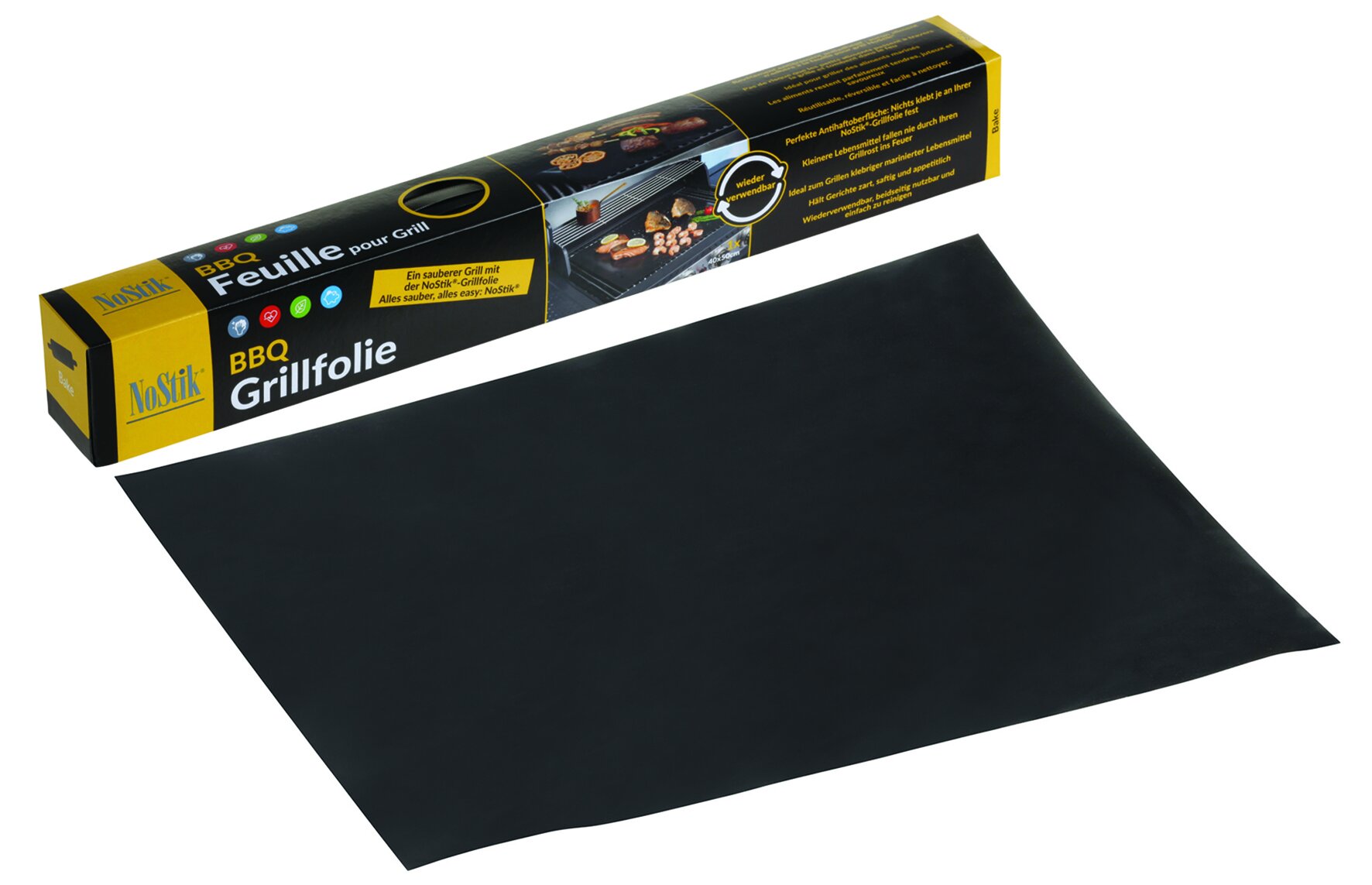 Feuille de cuisson noir 40x50cm, 3 pce/box, antiadhésive