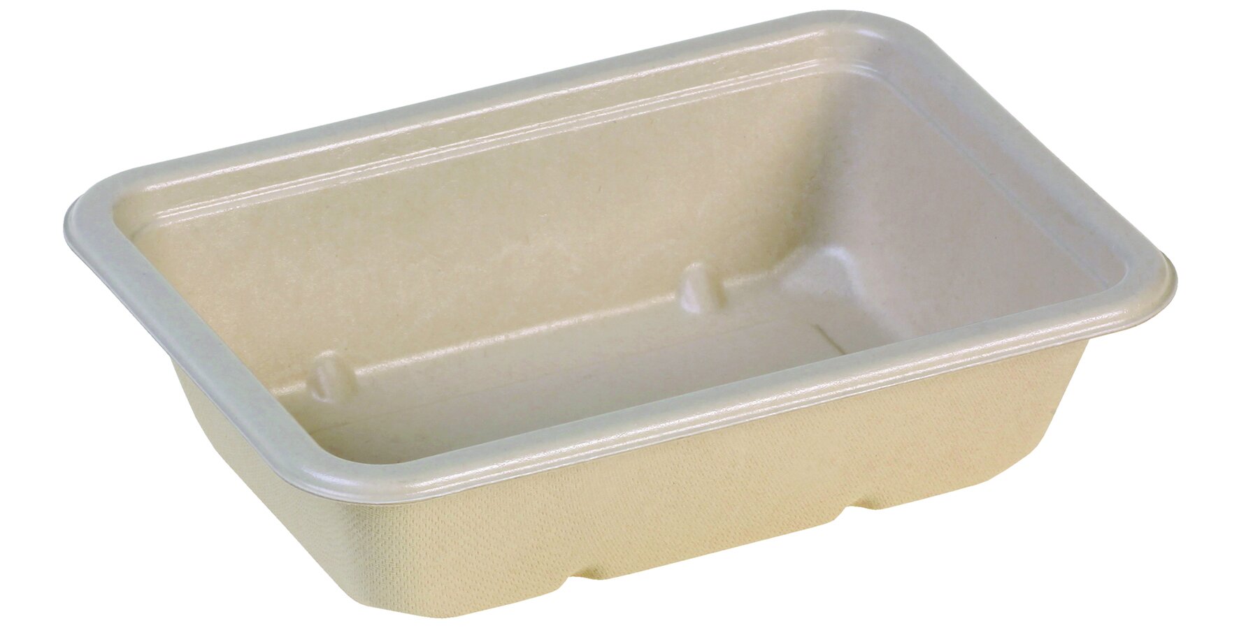 Barquette menu canne à sucre/PBAT 520ml,nature,175x125x45mm