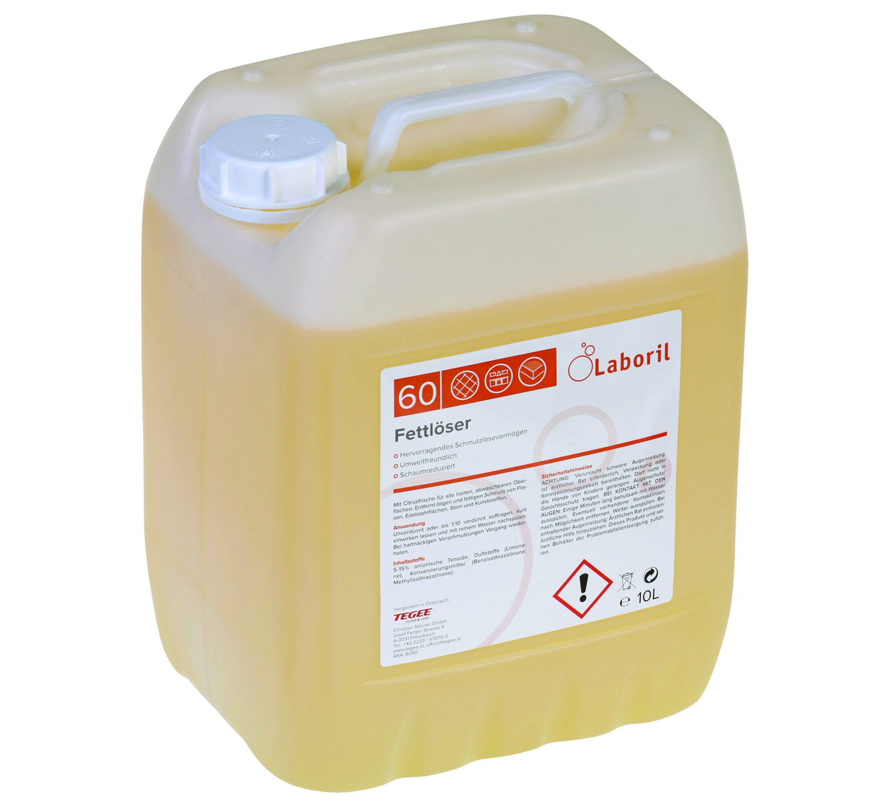 Dégraissant, concentré, 1:4 Odeur de citron, pH 10.5, 1x10l