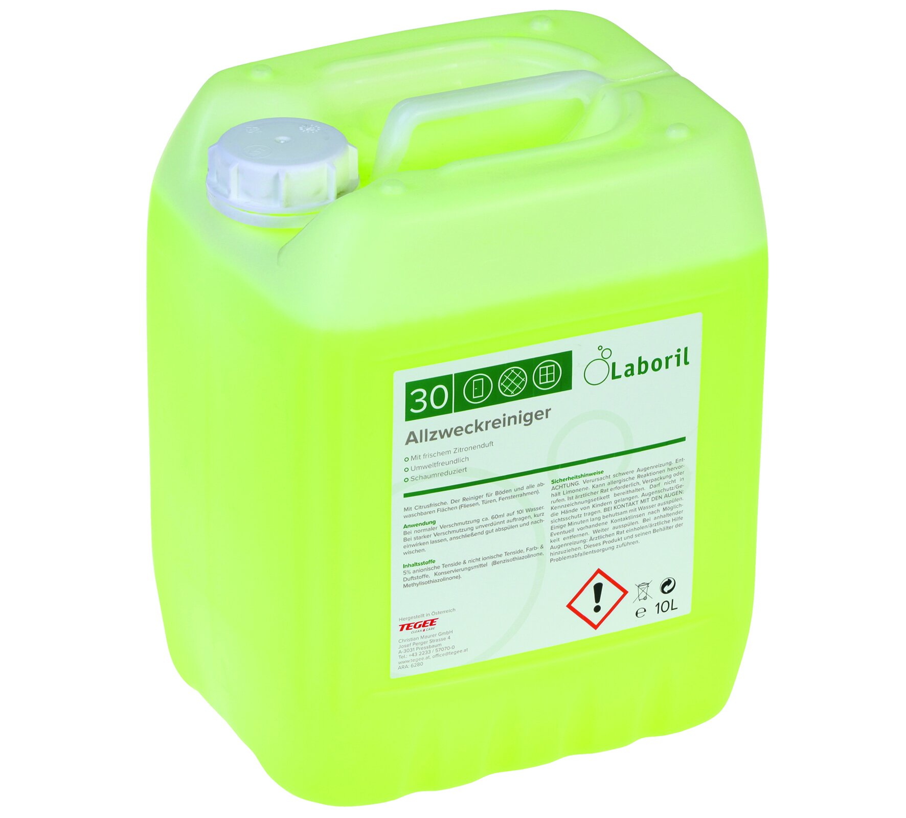 Nettoyant tout usage, concentré 1:4, Odeur citron, pH 10.5, 1x10l
