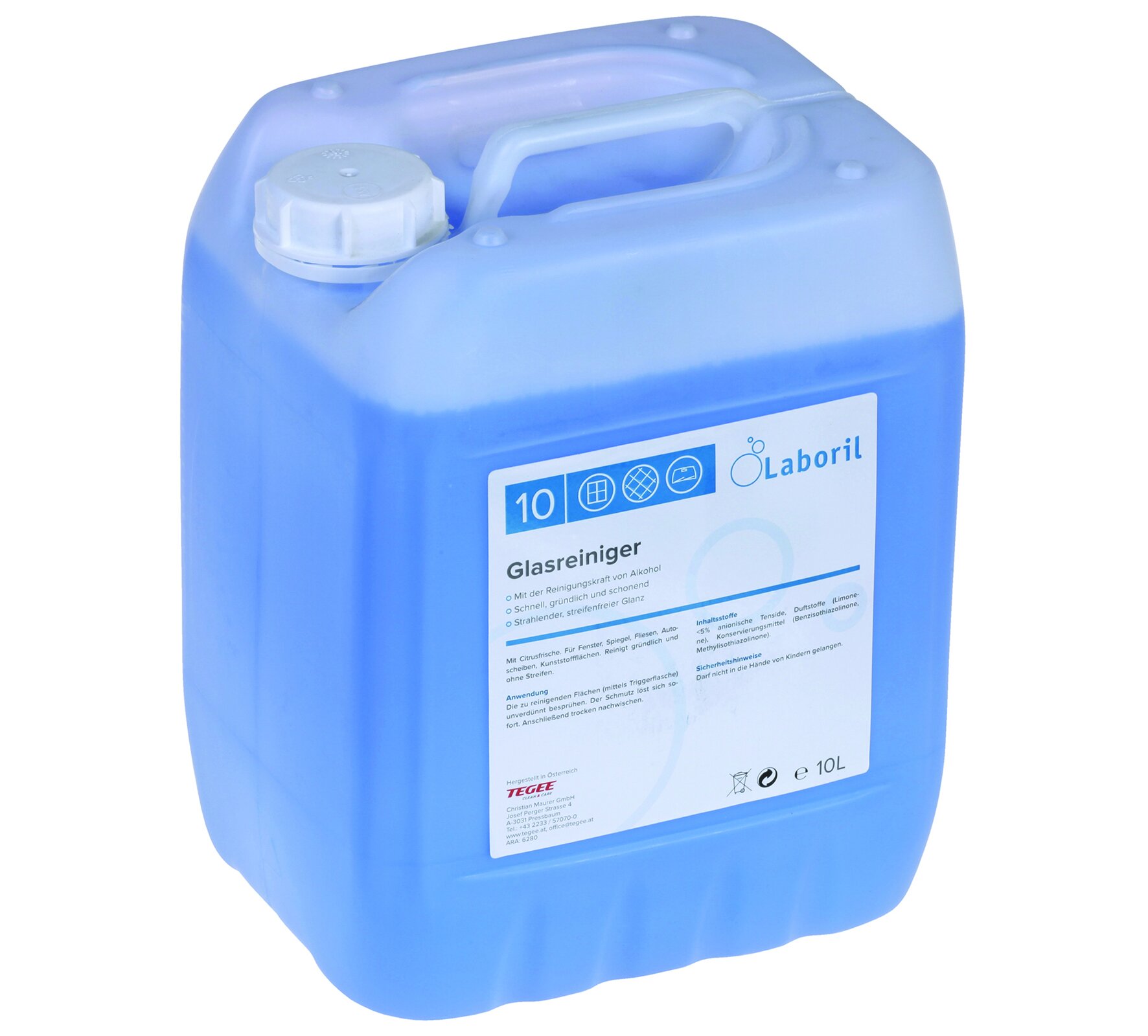 Nettoyant vitres, prêt à l'emploi Odeur de citron, pH 9.5, 1x10l