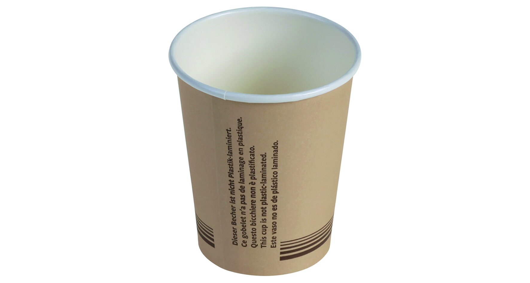 Gobelet à café 1.8dl, brun Ø75mm, pas de laminage en plastique