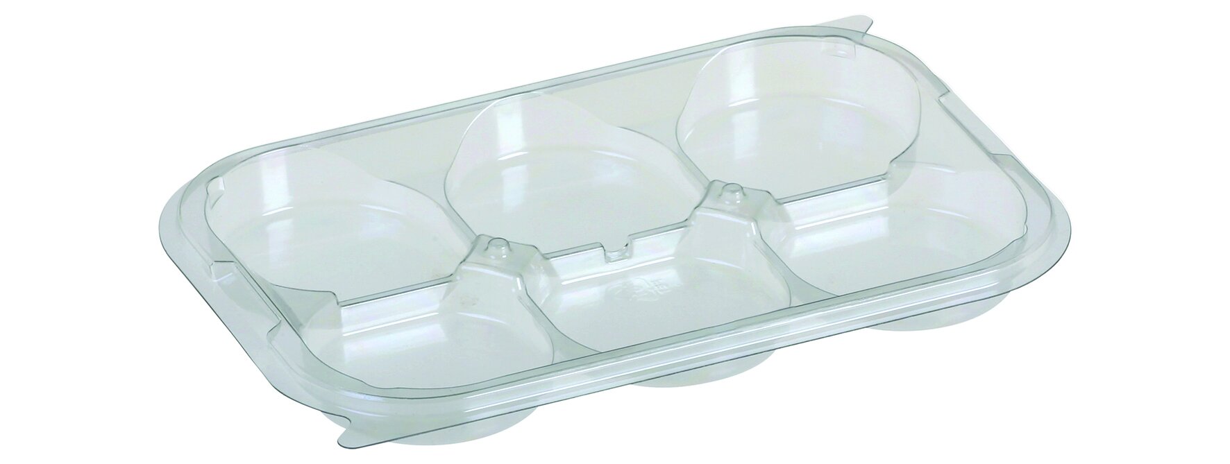 Fond de blister pour 6 rosaces PET, transp., 160x105x13.65mm