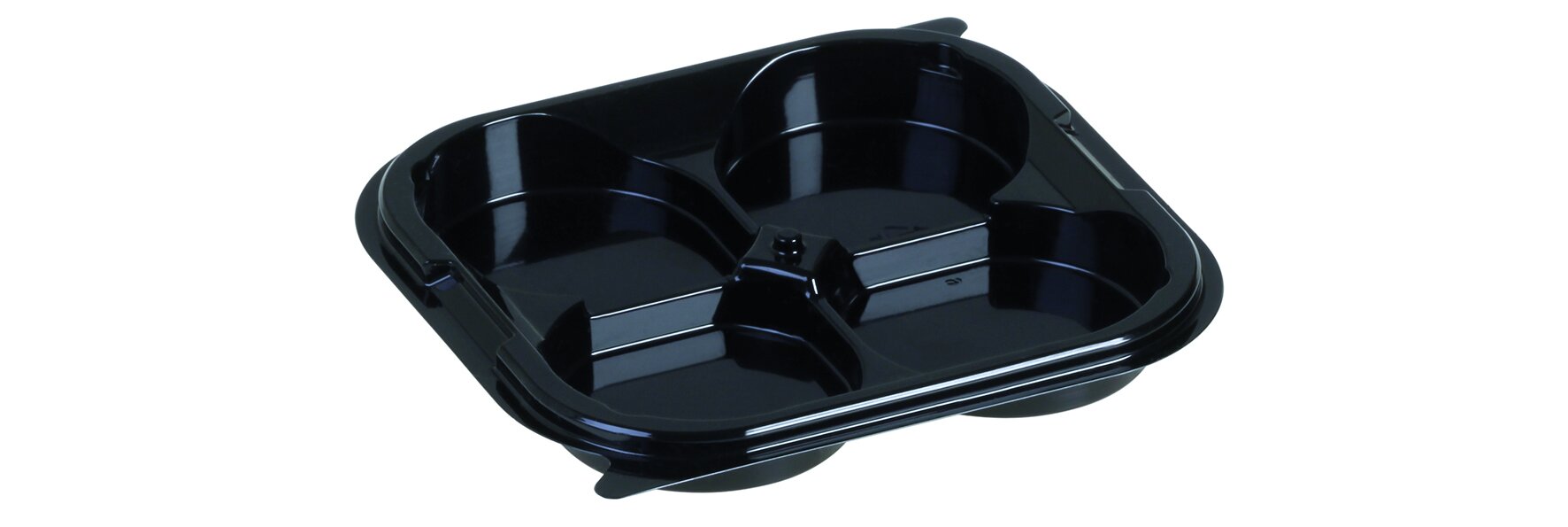 Fond de blister pour 4 rosaces PET, noir, 112x105x13.65mm