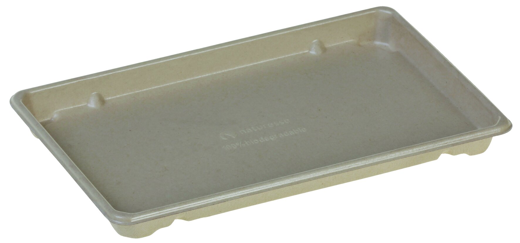 Barquette sushi canne à sucre/PLA nature, 216x136x18mm