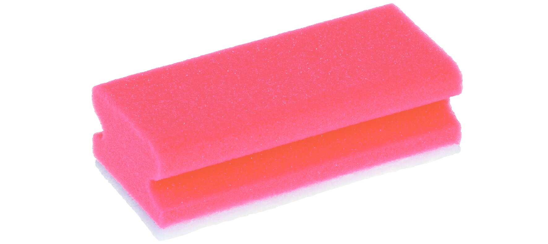 Éponge de nettoyage rouge/blanche non abrasive, 15x7x4.3cm