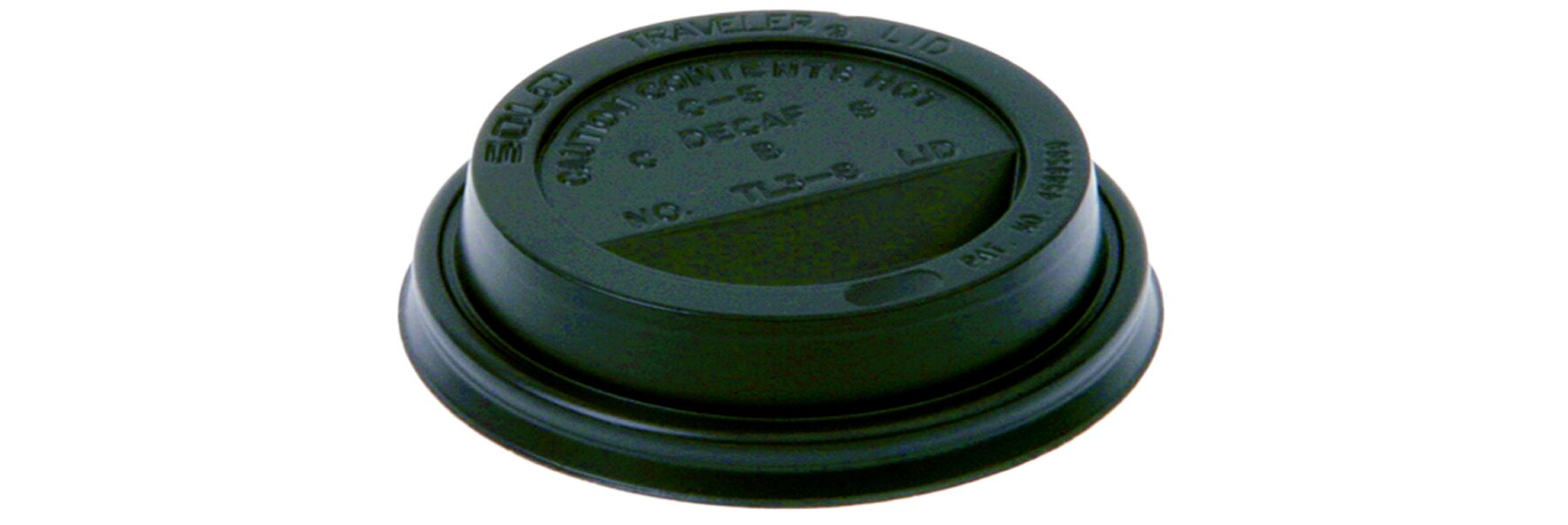 Couvercle dome PS noir Ø80mm, avec trou à boire