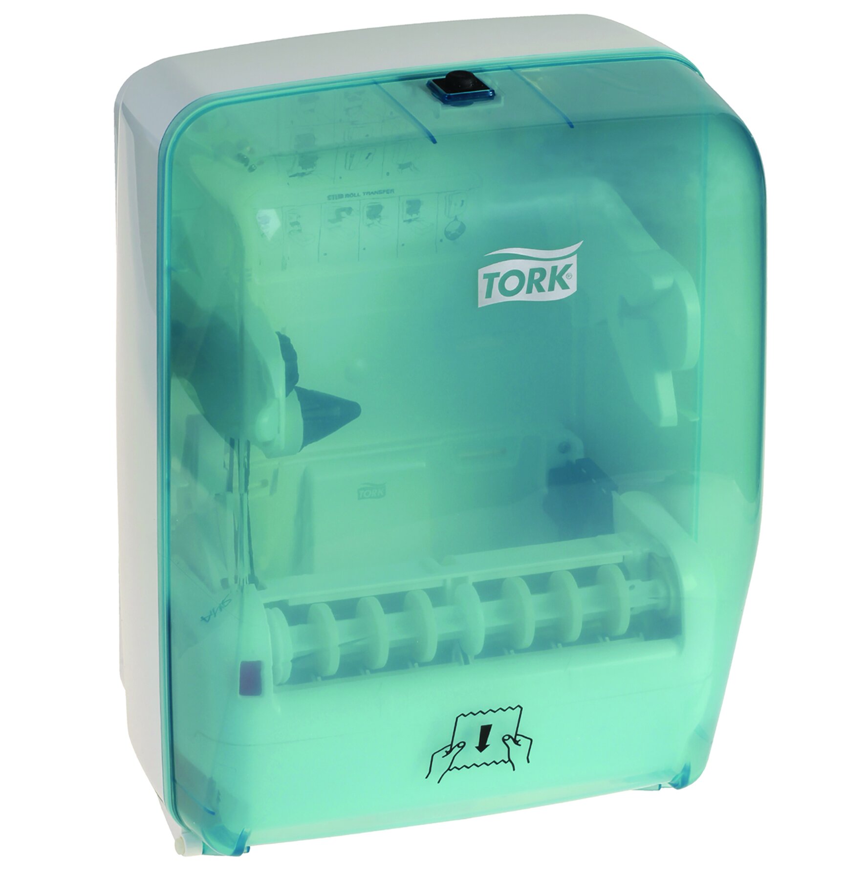 Distributeur rouleaux Tork imperméable, turquoise