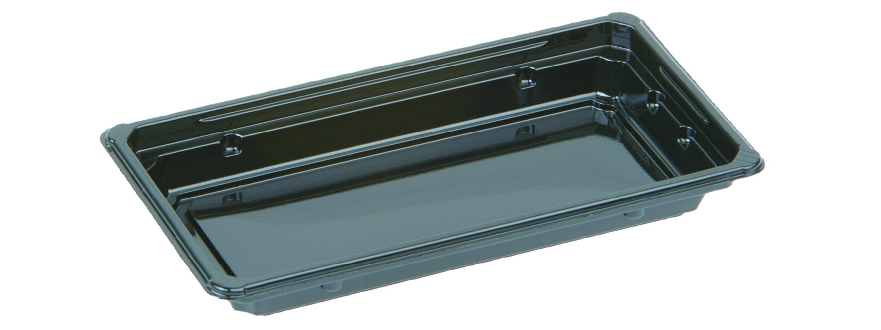 Barquette Sushi rPET  noir 171x91x21 mm