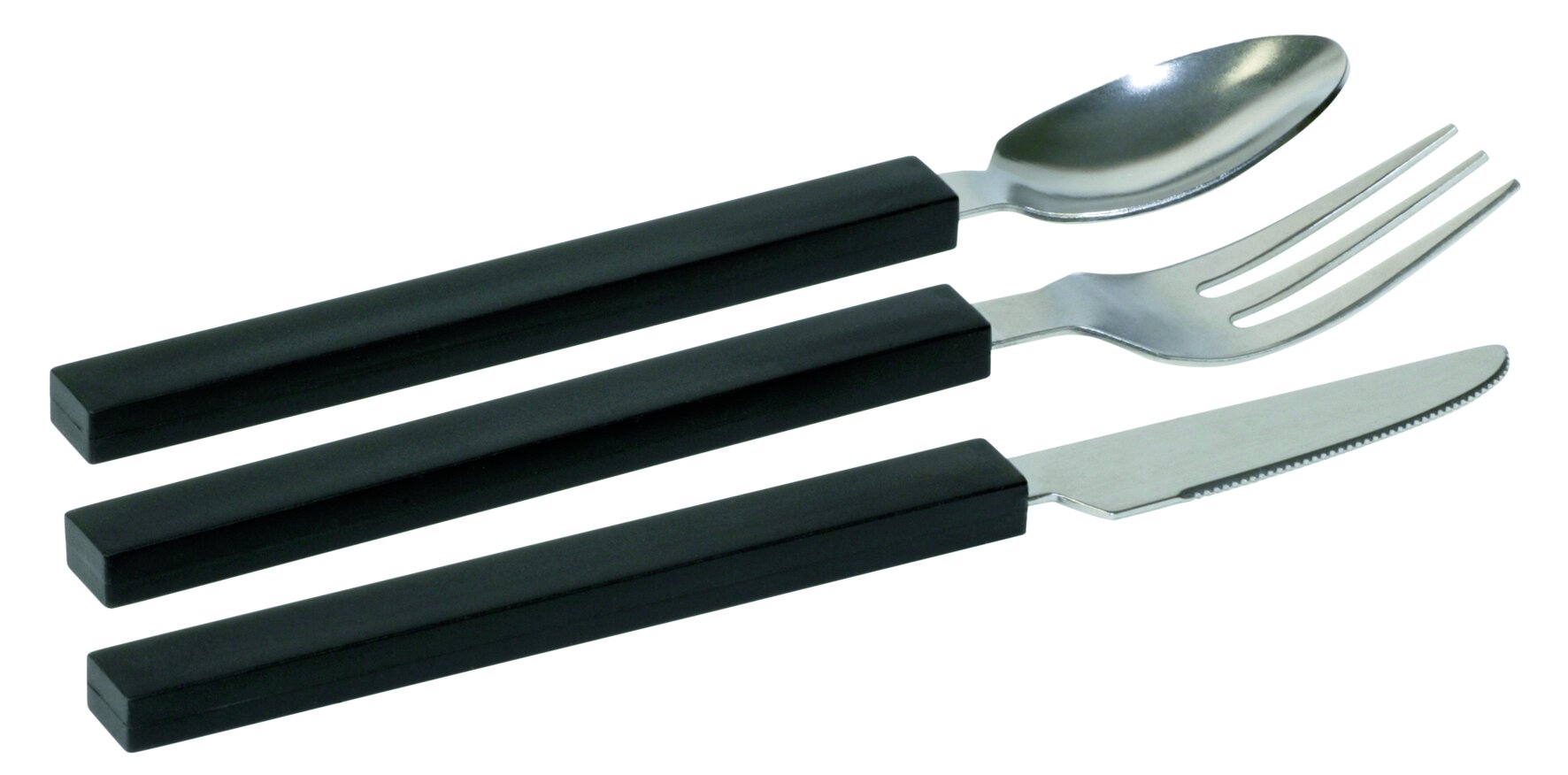 Set couvert Goa PS/métal 3 comp: couteau, fourchette, serv.