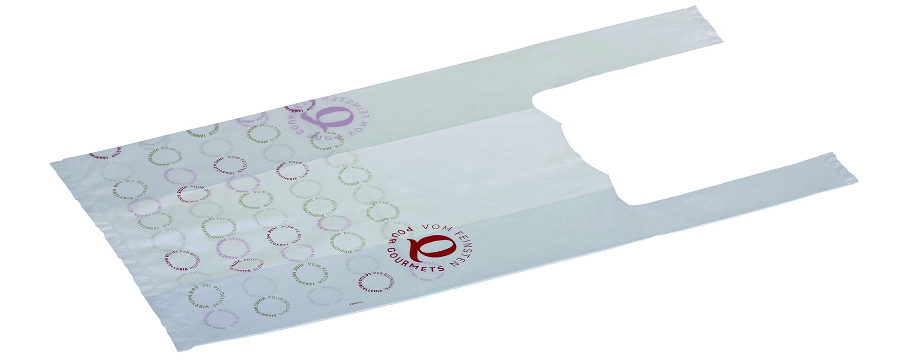 Sac à porter recycling HDPE boucher Daily, 230+120x450mm
