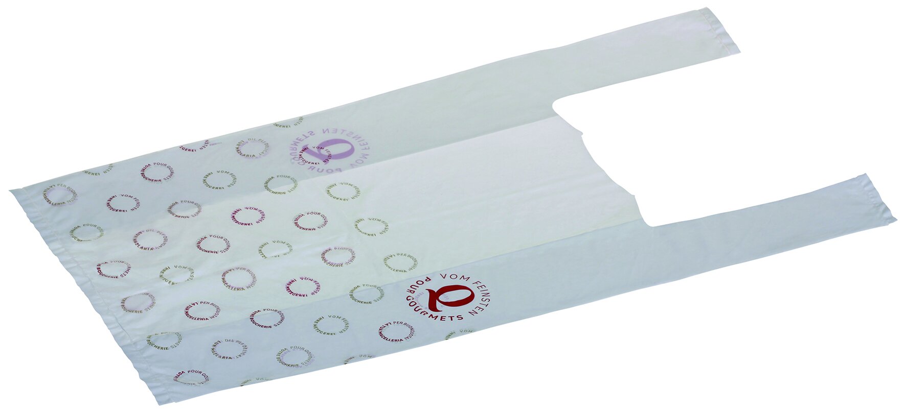 Sac à porter recycling HDPE boucher Daily, 270+140x500mm