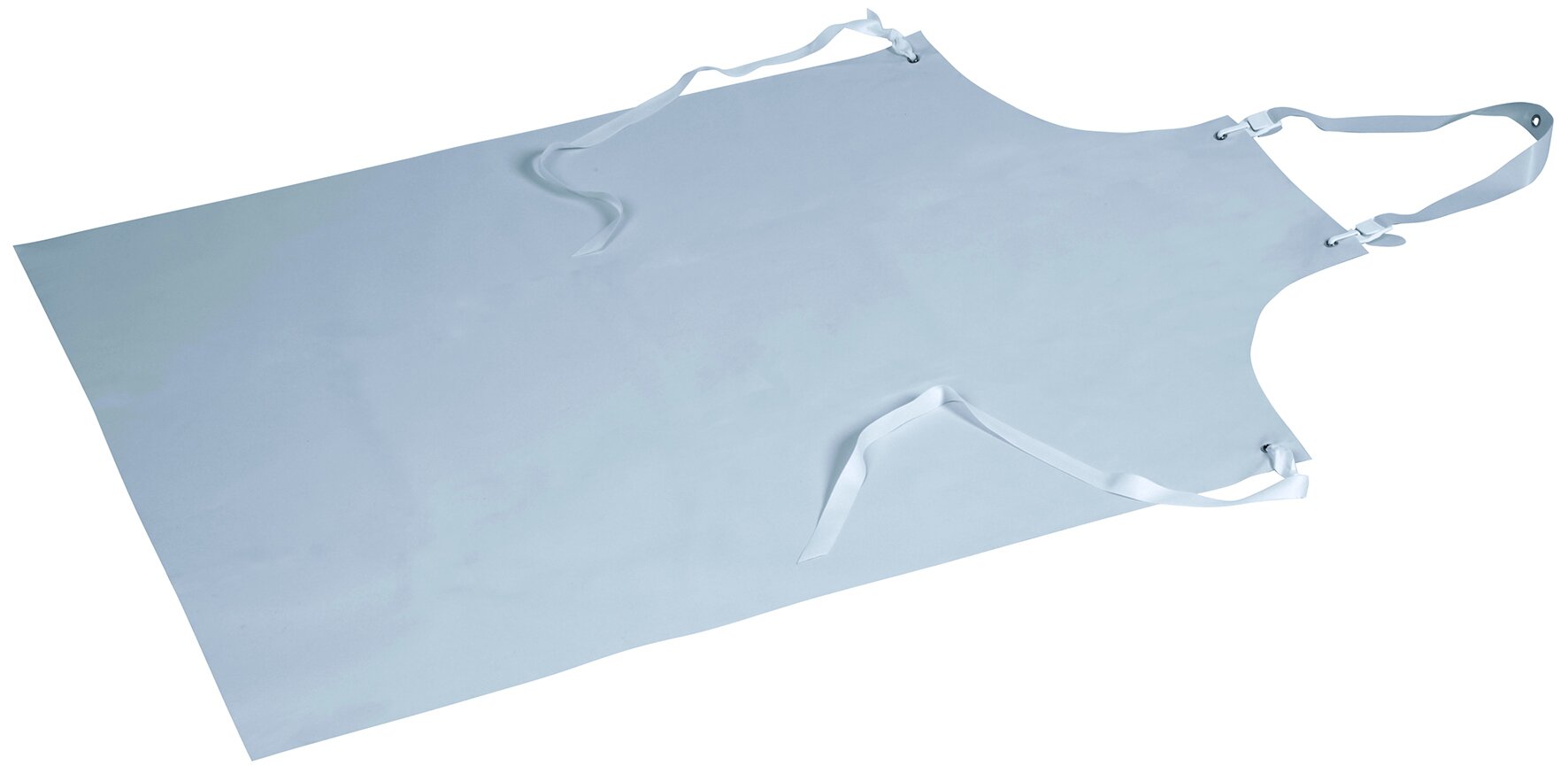 Tablier à bav. caoutch.nitrile blanc,500my,130cm,imperméable