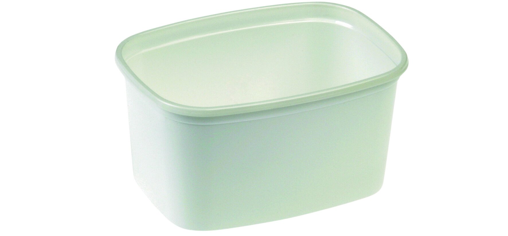 Gobelet rect. PS 125ml  blanc 82x108x30mm, sans couvercle