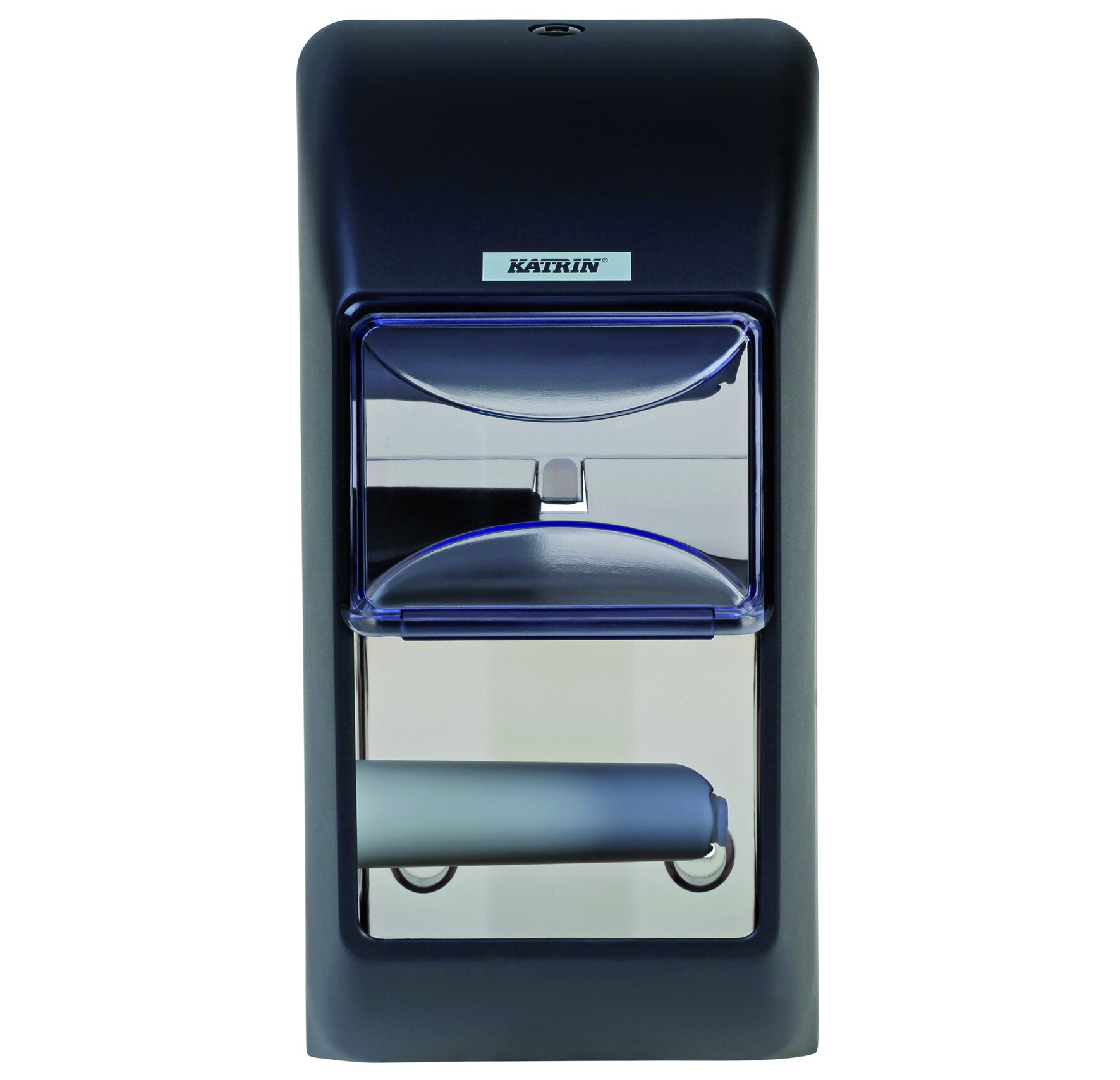 Distributeur papier toilette Katrin noir, 300x145x145mm, plastique