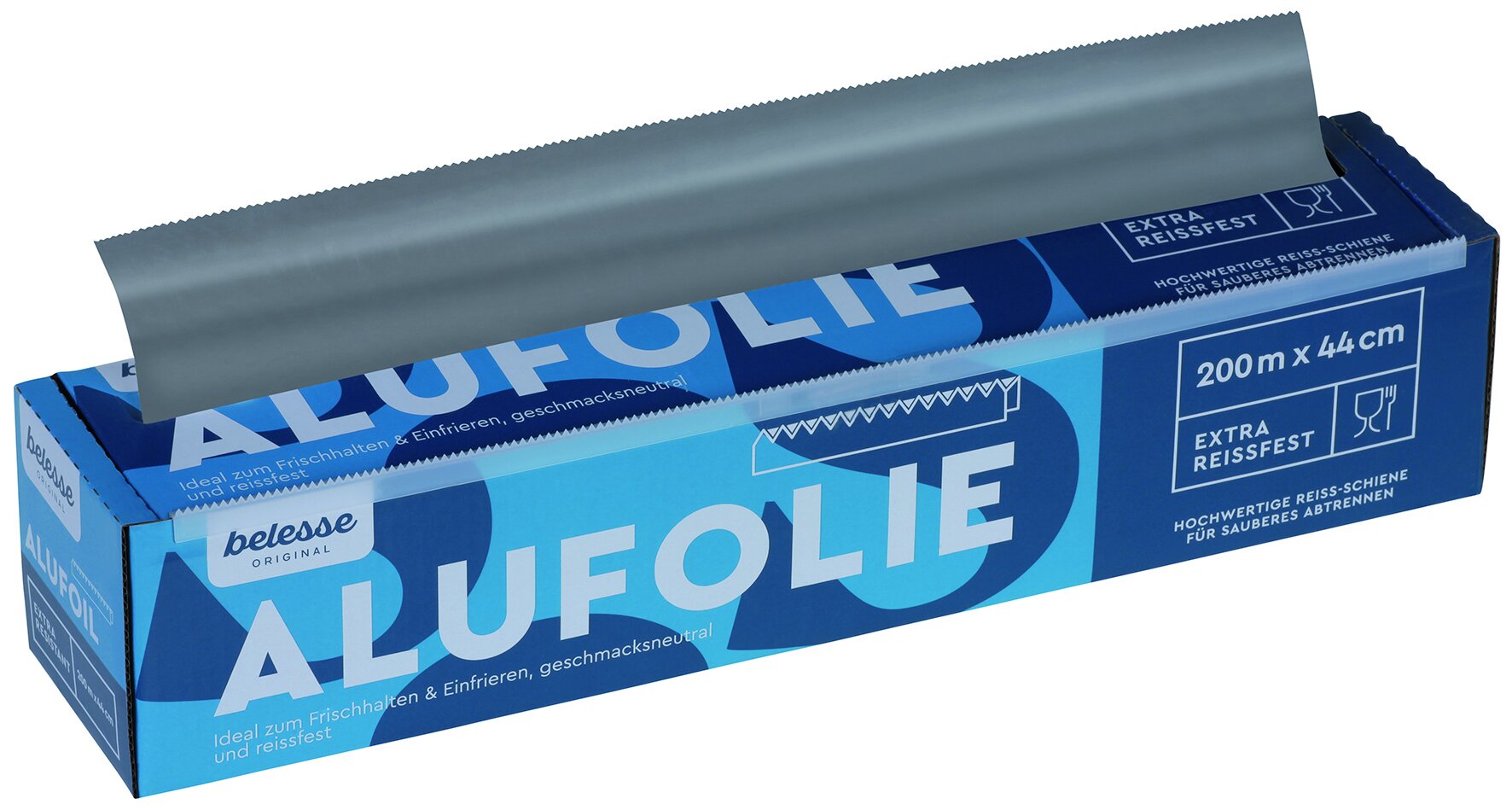 Feuille d'Alu avec bande dentelée 10.5my, 44cm x 200m