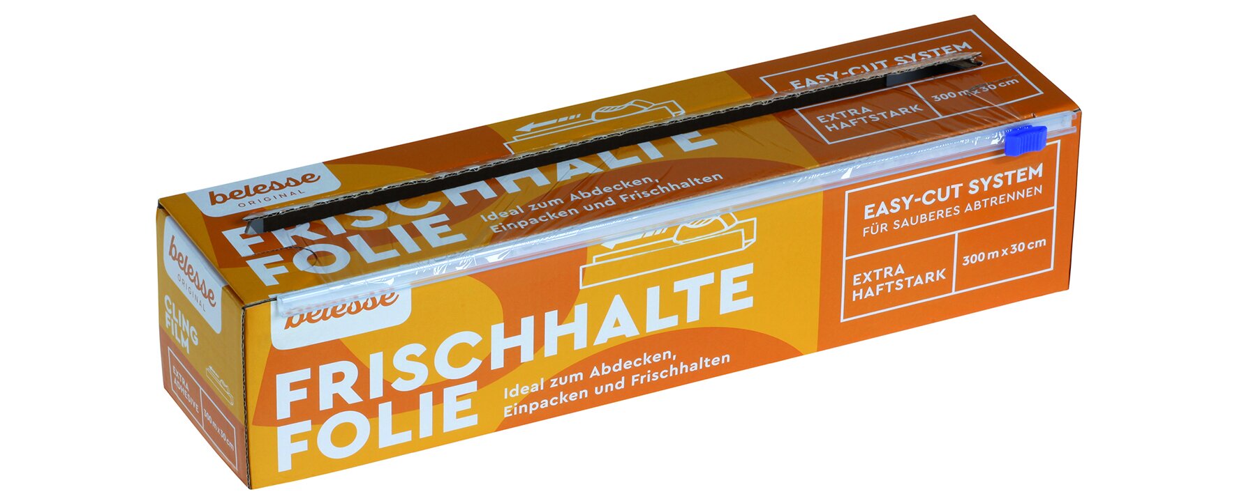 Box film aliment. avec EasyCut PVC, 8my, 30cm x 300m