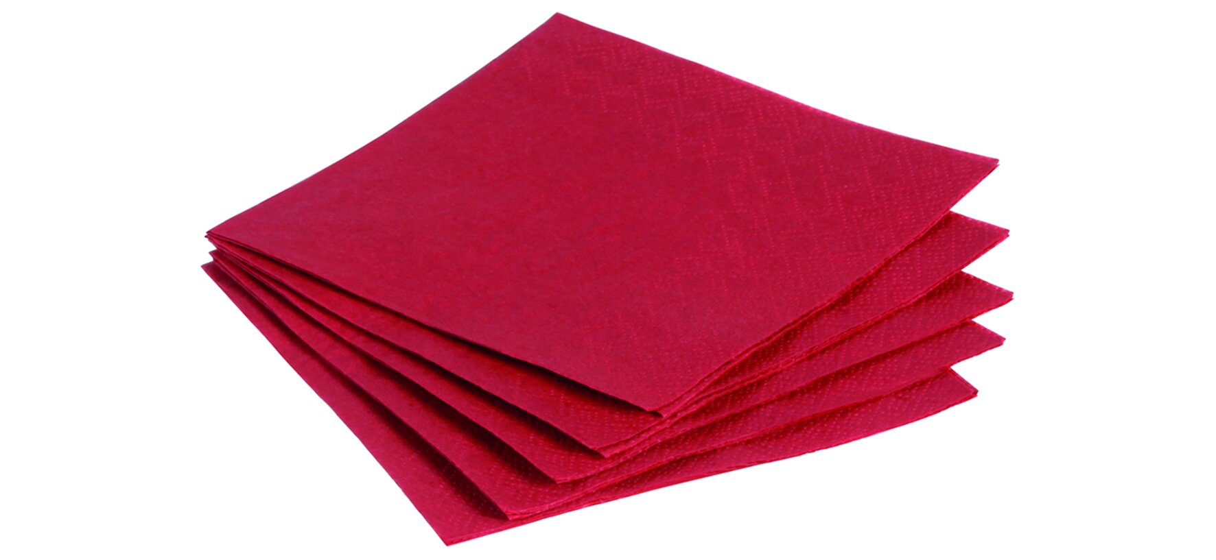 Serviettes cellulose bordeaux 24x24cm, 1/4 pli, 3 couches