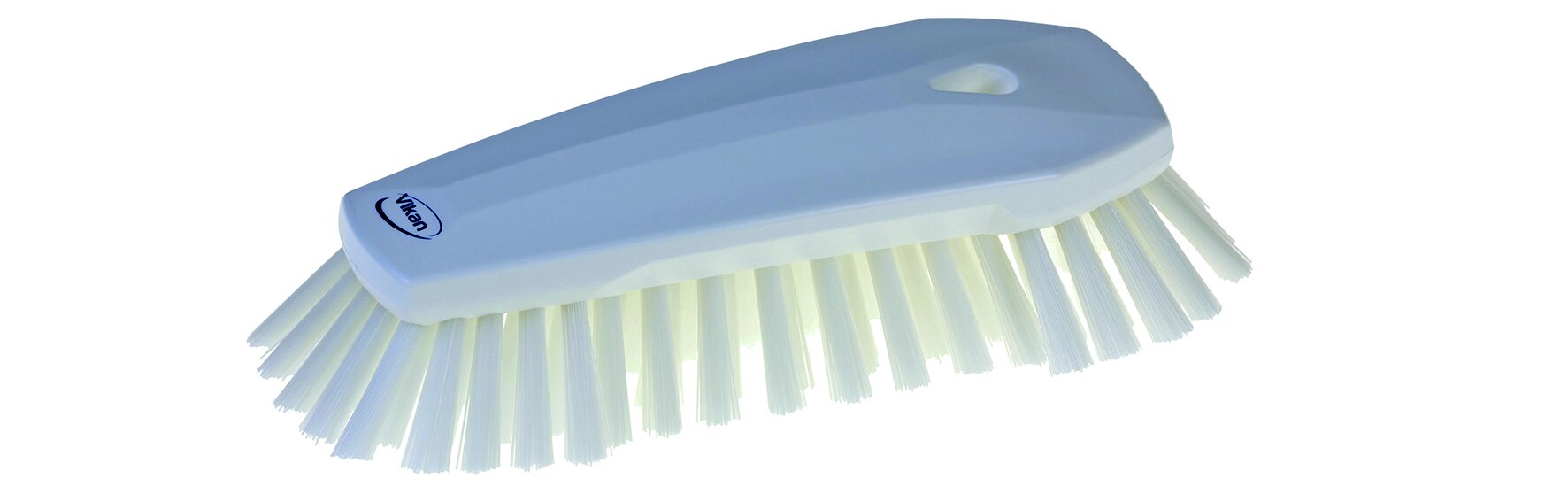 Brosse à main VIkan 24cm, dure PP, polyester blanc