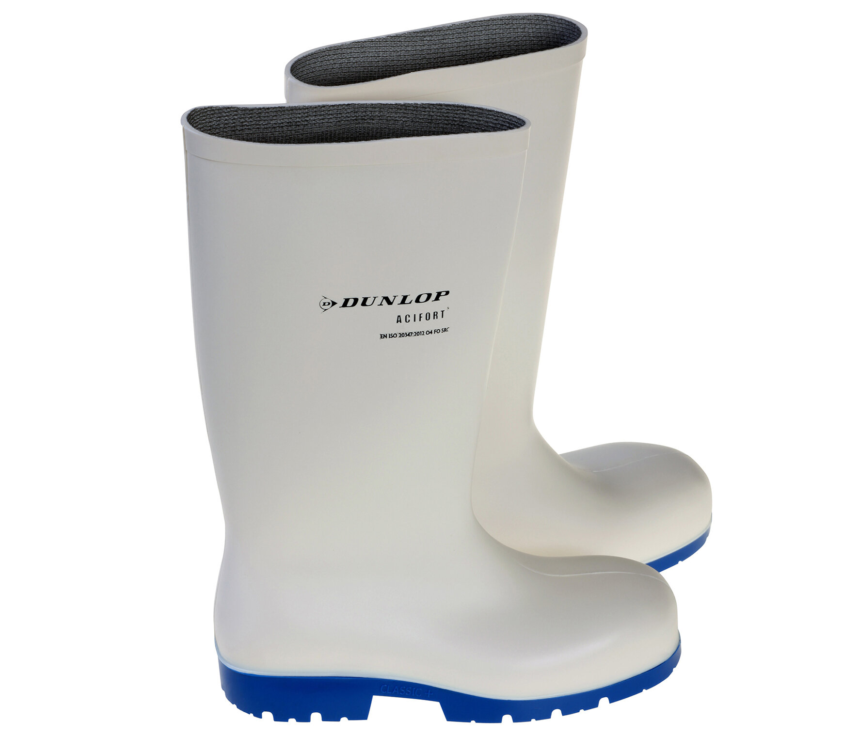 Bottes Dunlop PVC, taille 39 blanc, légèrement doublée
