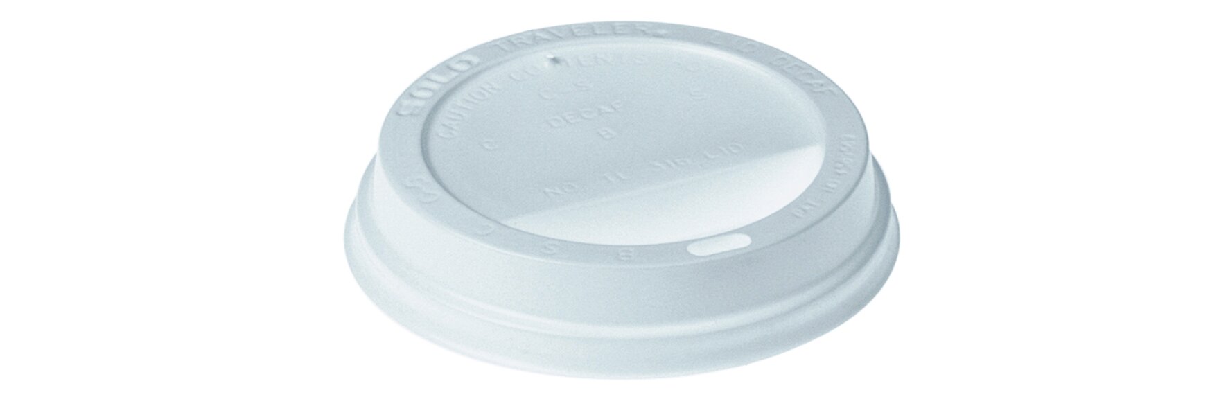 Couvercle dome PS blanc Ø90mm, avec trou à boire
